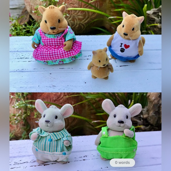 Lil Woodzeez Beaver Family Mouse Kids Felted Flocked Figure Animal Toy Doll - Picture 1 of 14